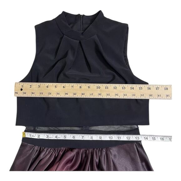 Betsy Adam Prom Dress/Gown Goth/Formal Ball Gown Split Ombre Mesh Black Red Sz 6 - Picture 8 of 10